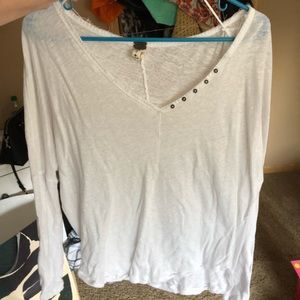 Free People White Long Sleeve